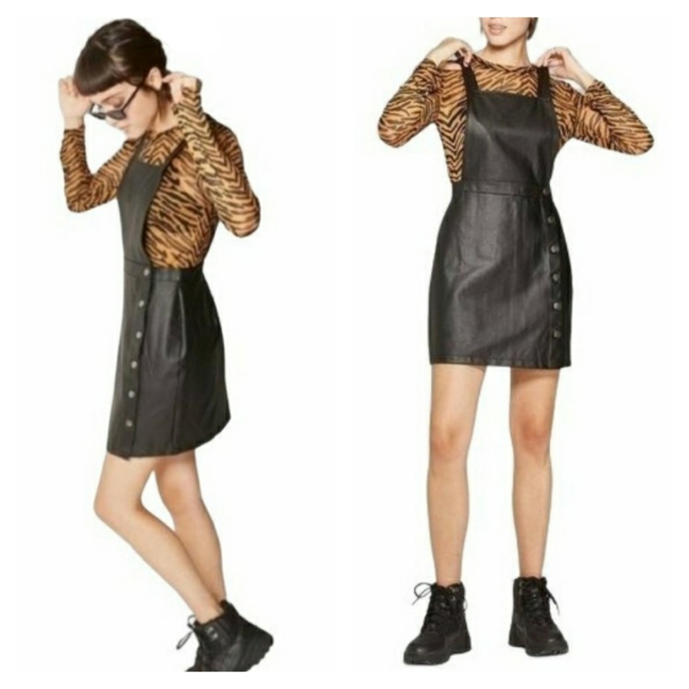WILD FABLE Ebony Black Sleeveless Overall Skirt Dress X-Large NWT